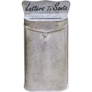 Vintage Galvanized Metal Letters To Santa Mailbox
